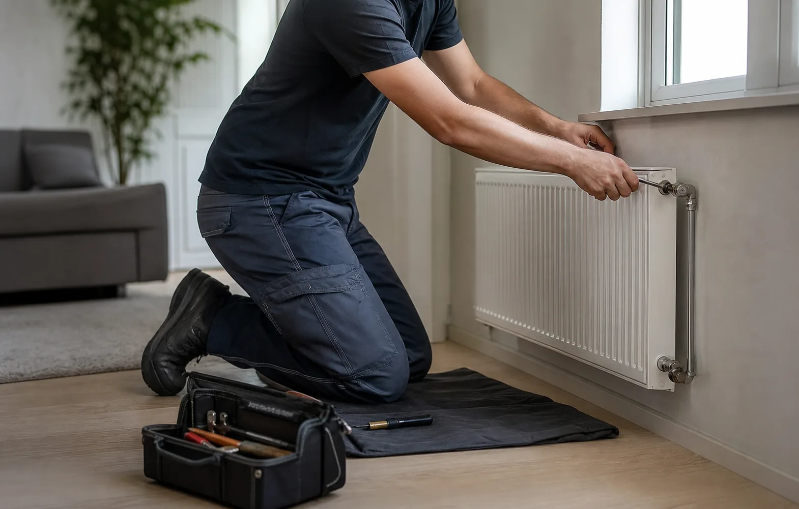 Réglage d'un radiateur par un technicien